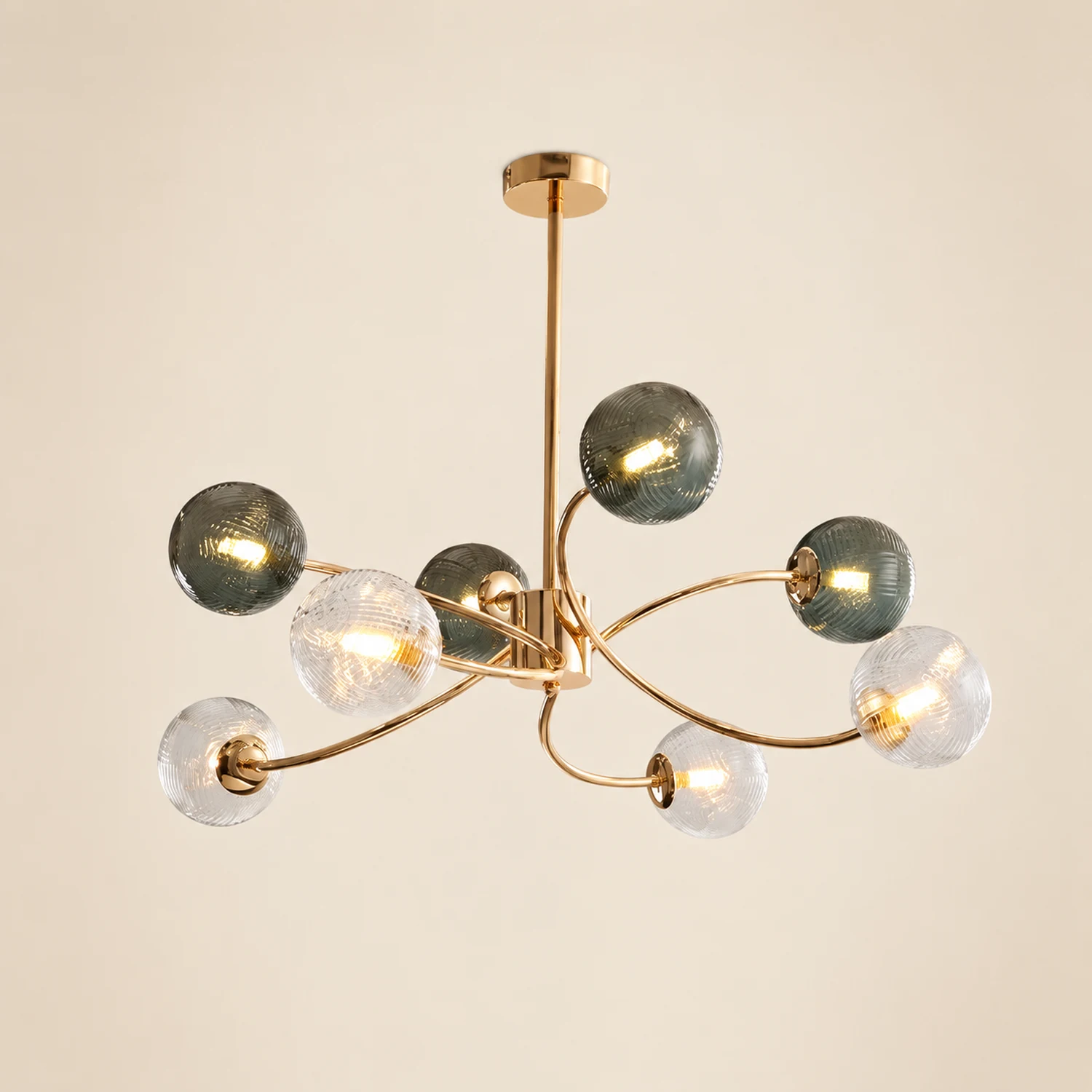 Modern Iron Glass Gold LED Pendant Farmhouse Ceiling Light - Lumpaz