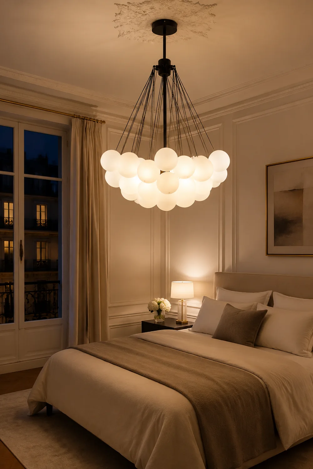 Bubble Chandelier Nordic Frosted Glass Ball Chandelier for Dining Room - Lumpaz