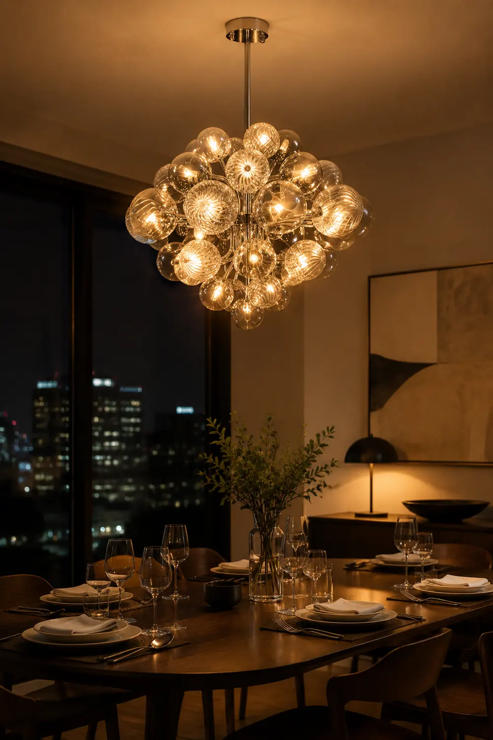 Contemporary Designer Cluster Bubble Glass Chandelier - Lumpaz