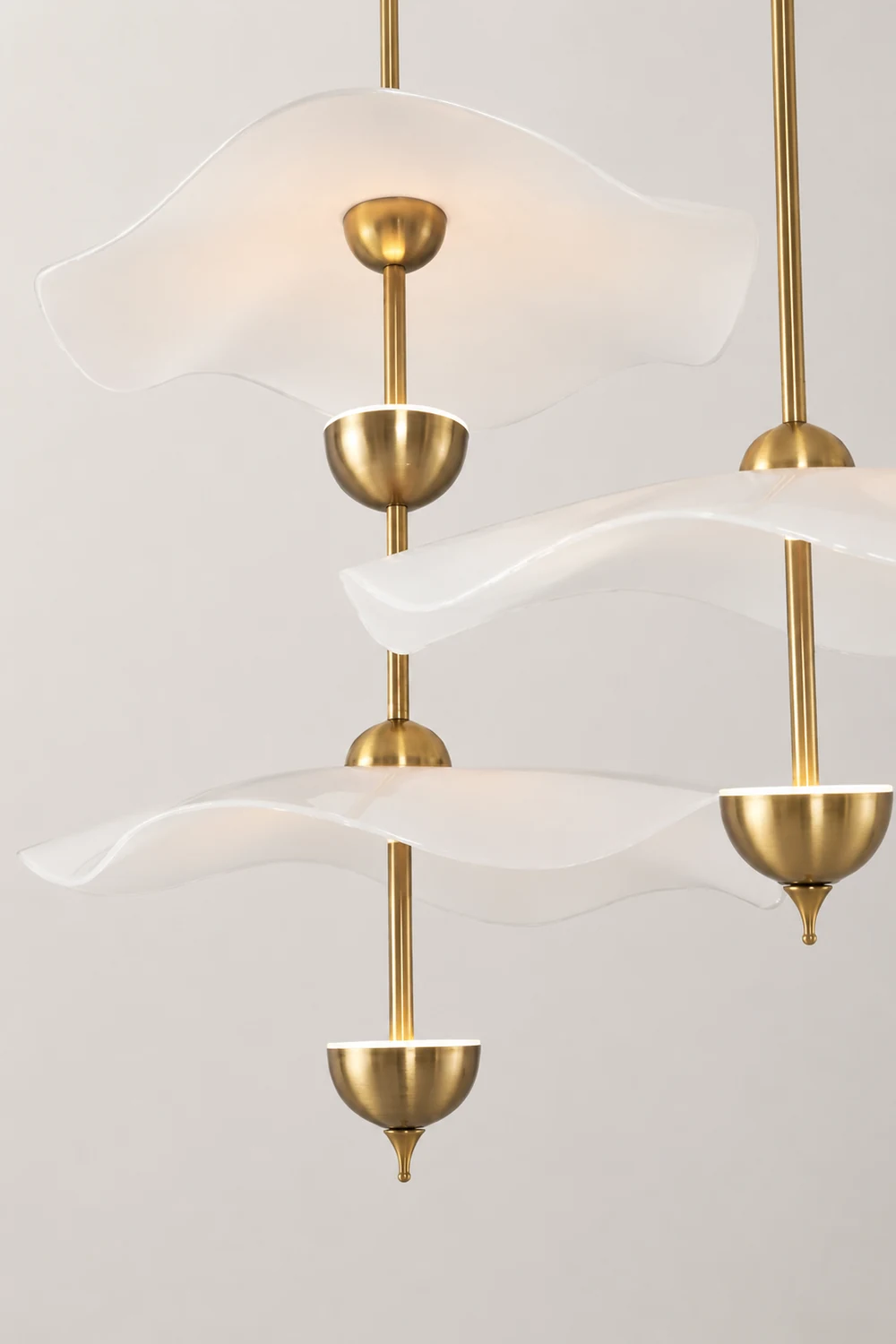 Art Deco Gold Metal Lotus Led Light Fixtures Chandeliers - Lumpaz