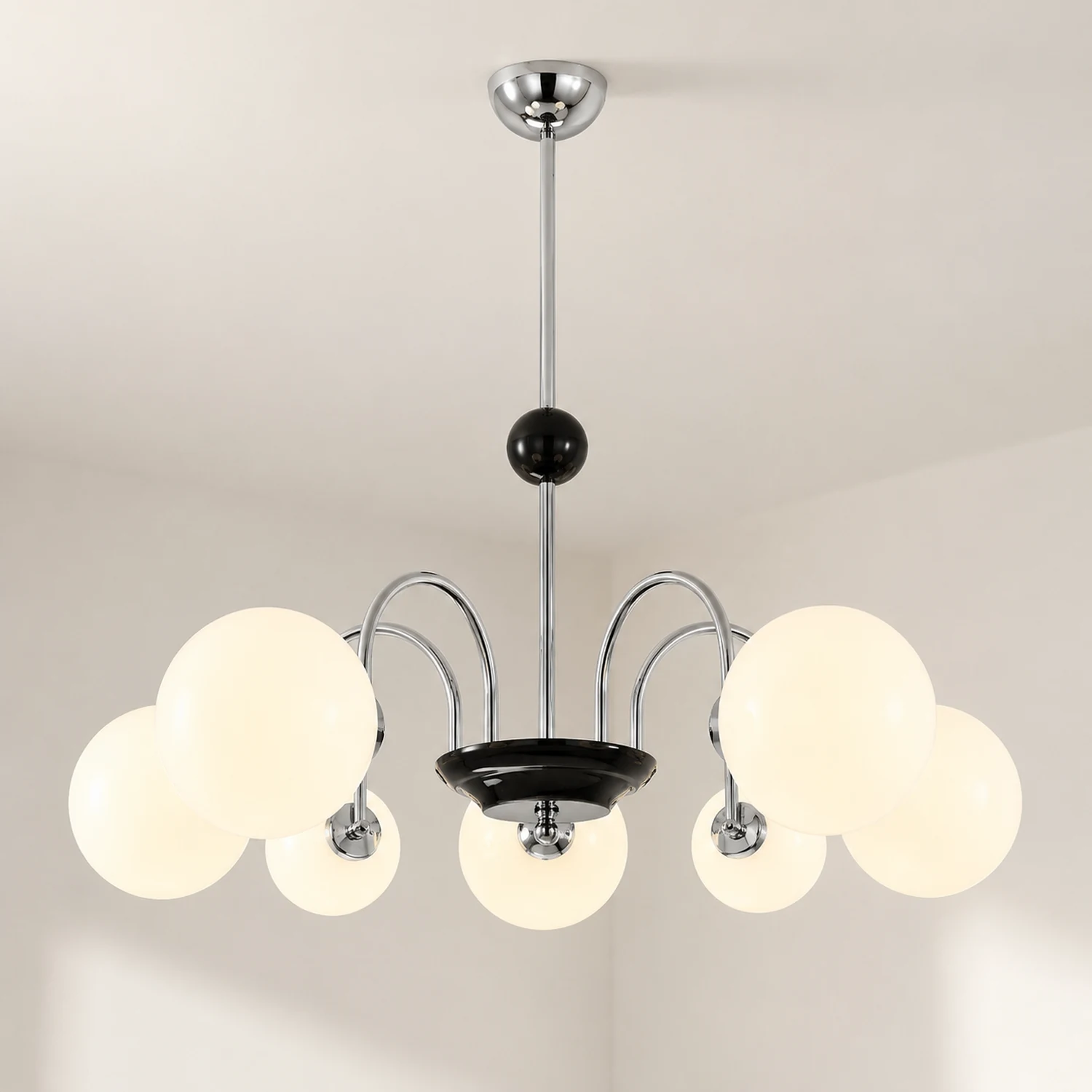 Chrome Chandelier Living Room Lighting Nordic Glass Chandelier - Lumpaz