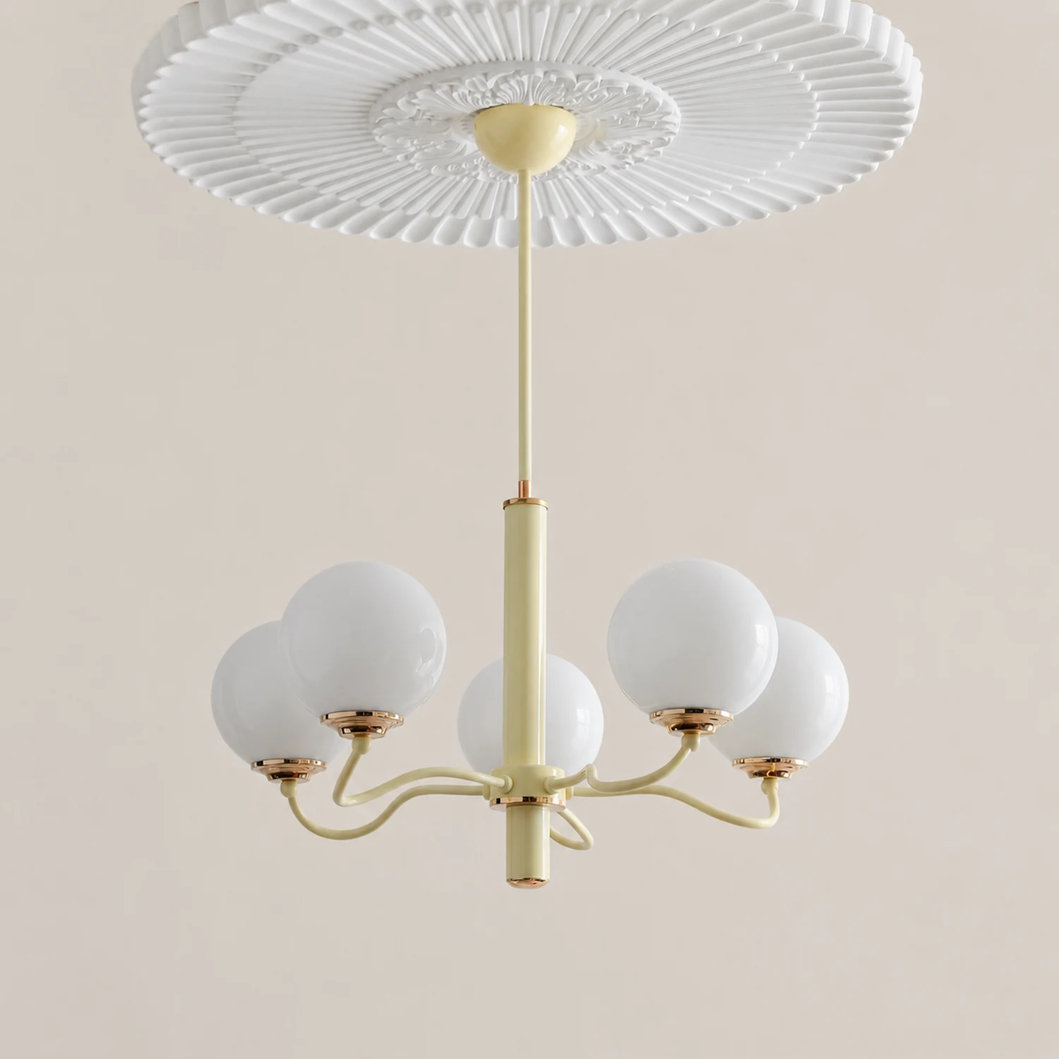 Vinatge White Bubble Globe Chandelier - Lumpaz
