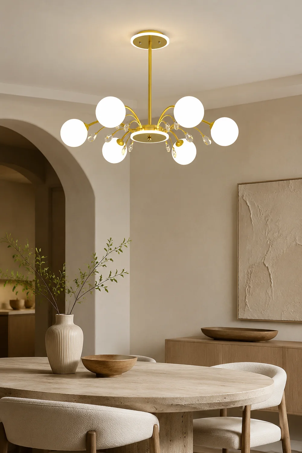 Luxurious Gold Glass Raindrop Chandeliers - Lumpaz