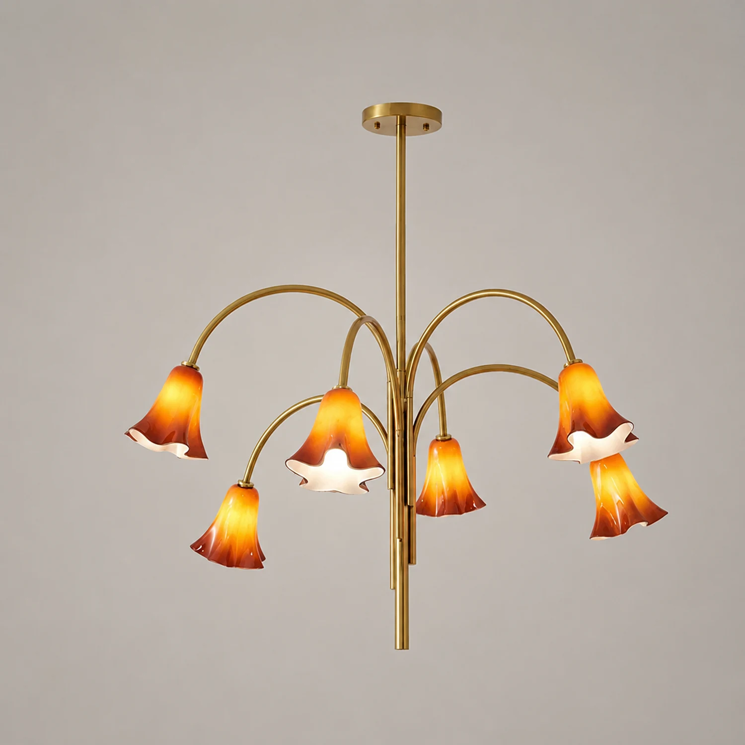 French Vintage Glass Flower Bedroom Chandelier Bauhaus Chandeliers - Lumpaz
