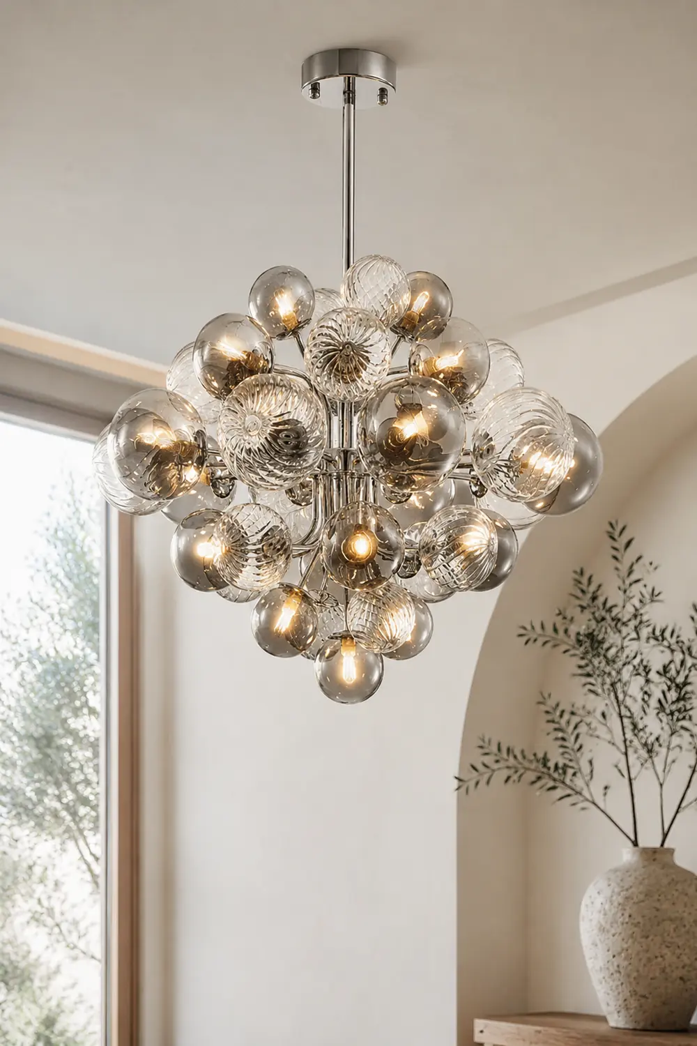 Contemporary Designer Cluster Bubble Glass Chandelier - Lumpaz