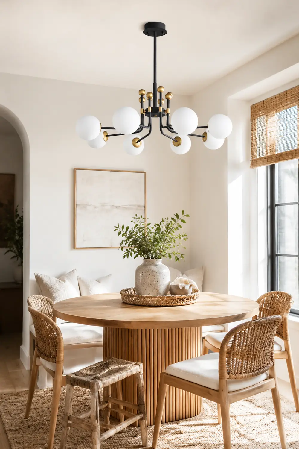 Black Gold Sputnik Chandelier Modern Pendant Light - Lumpaz