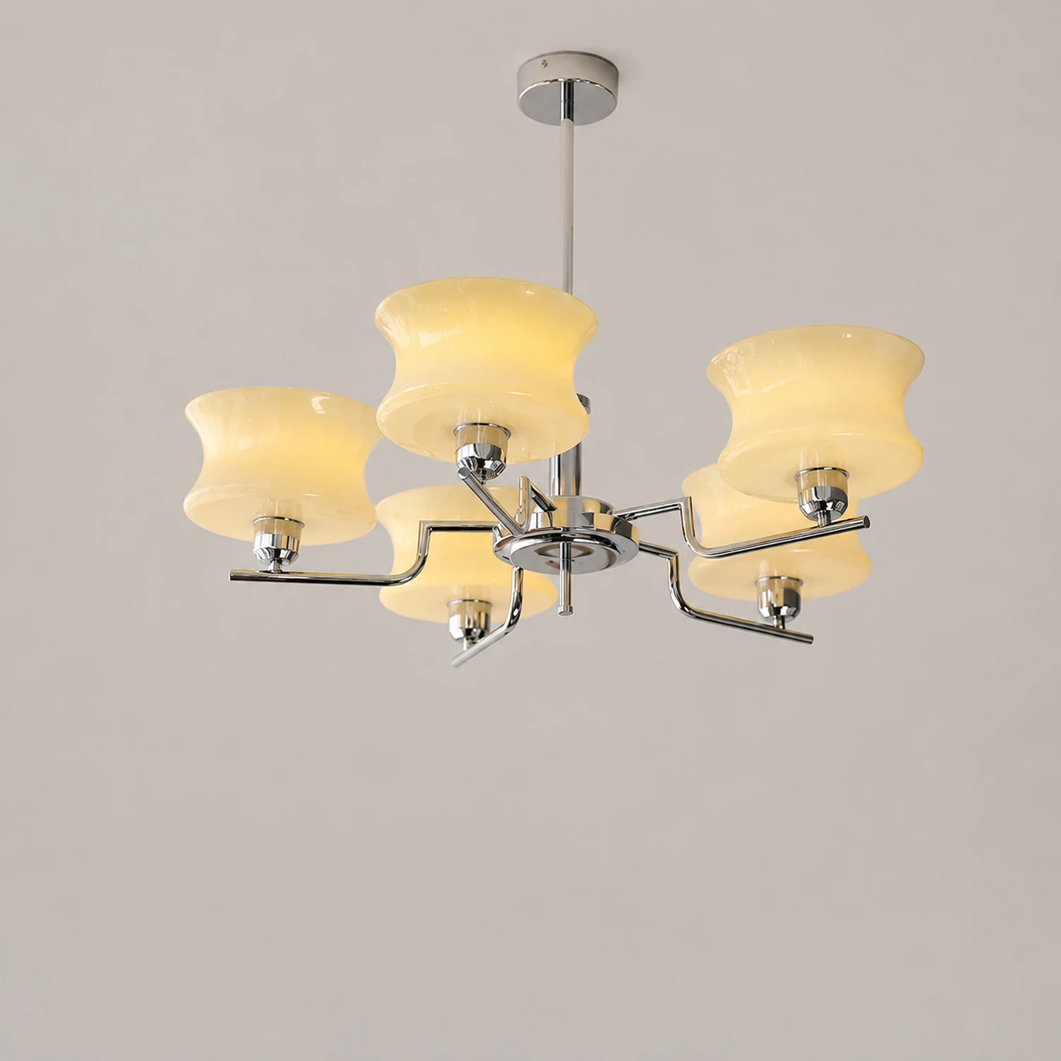 Nordic Belue Brass Glass Chandelier For Dining Room - Lumpaz