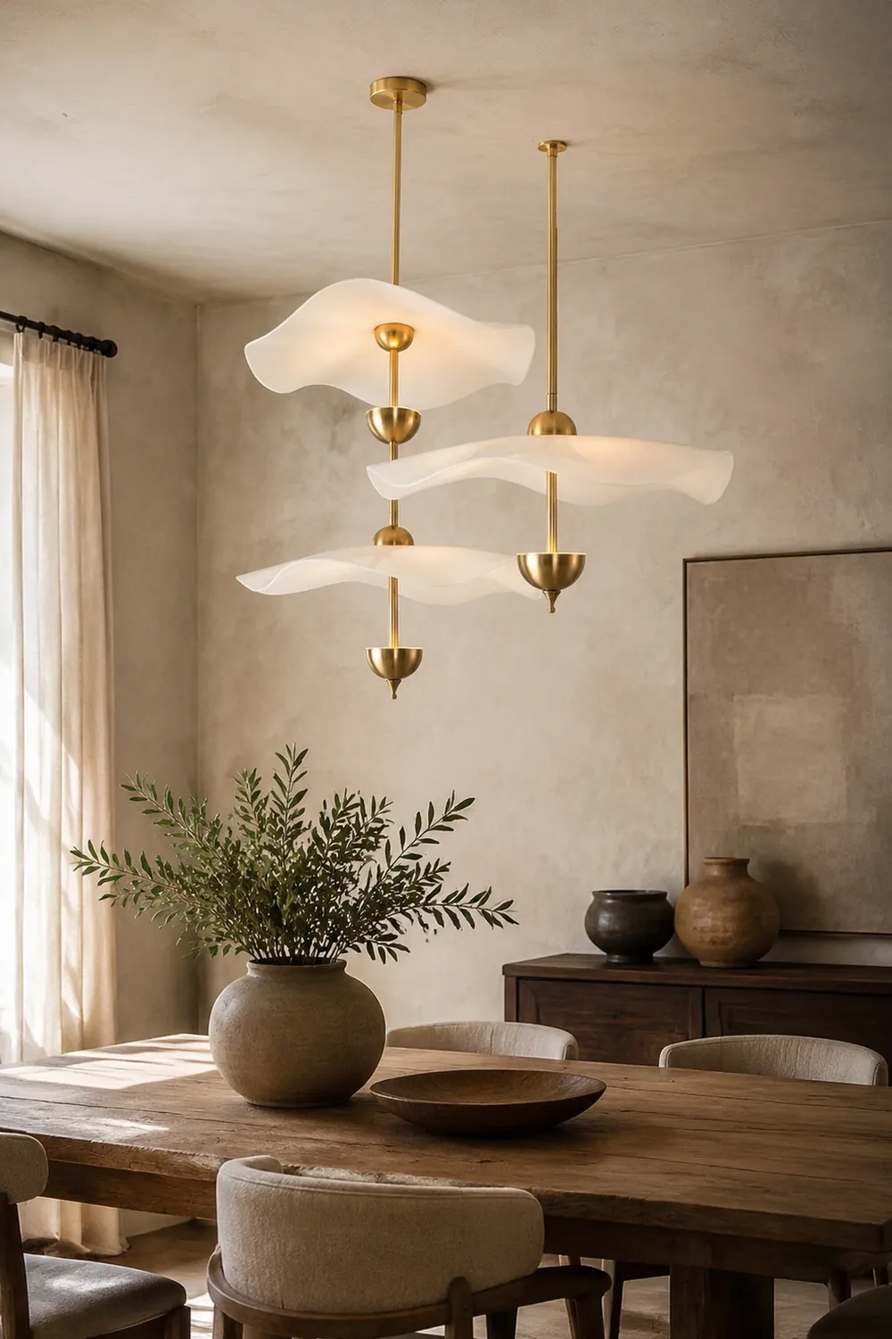 Art Deco Gold Metal Lotus Led Light Fixtures Chandeliers - Lumpaz