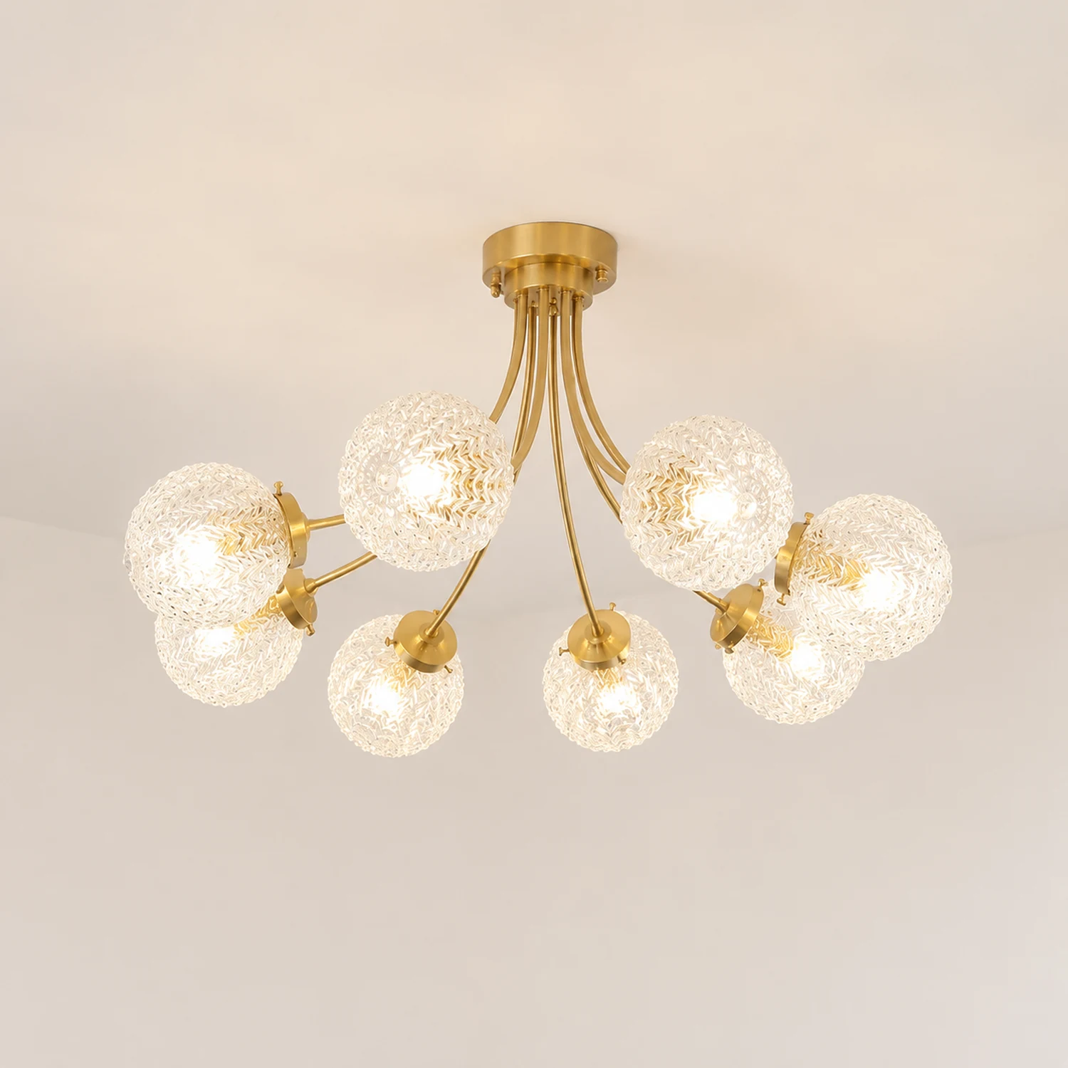 Mid Century Circle Metal Chandelier For Living Room - Lumpaz