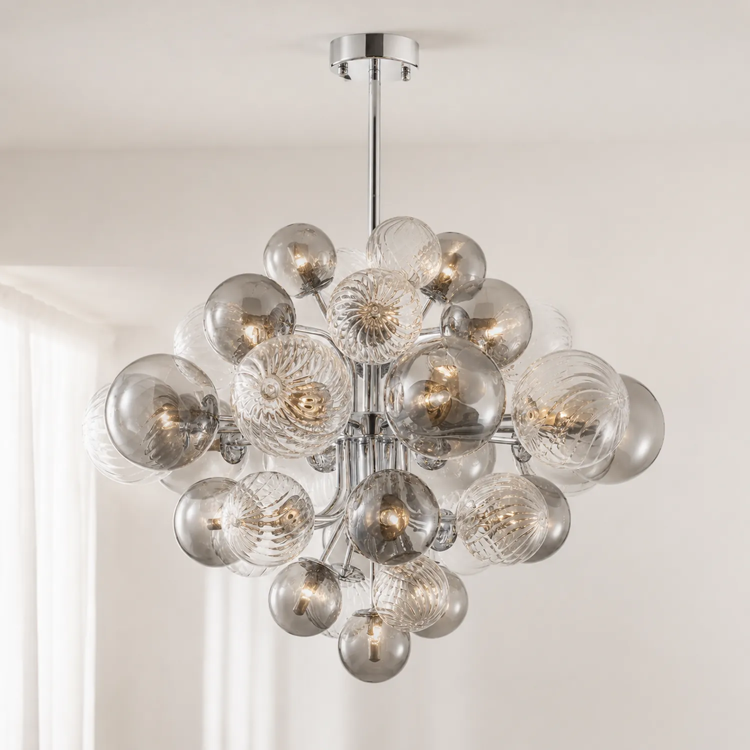 Contemporary Designer Cluster Bubble Glass Chandelier - Lumpaz