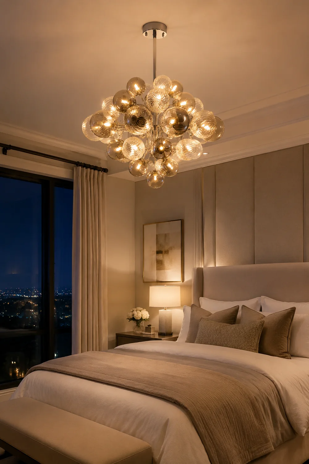 Contemporary Designer Cluster Bubble Glass Chandelier - Lumpaz