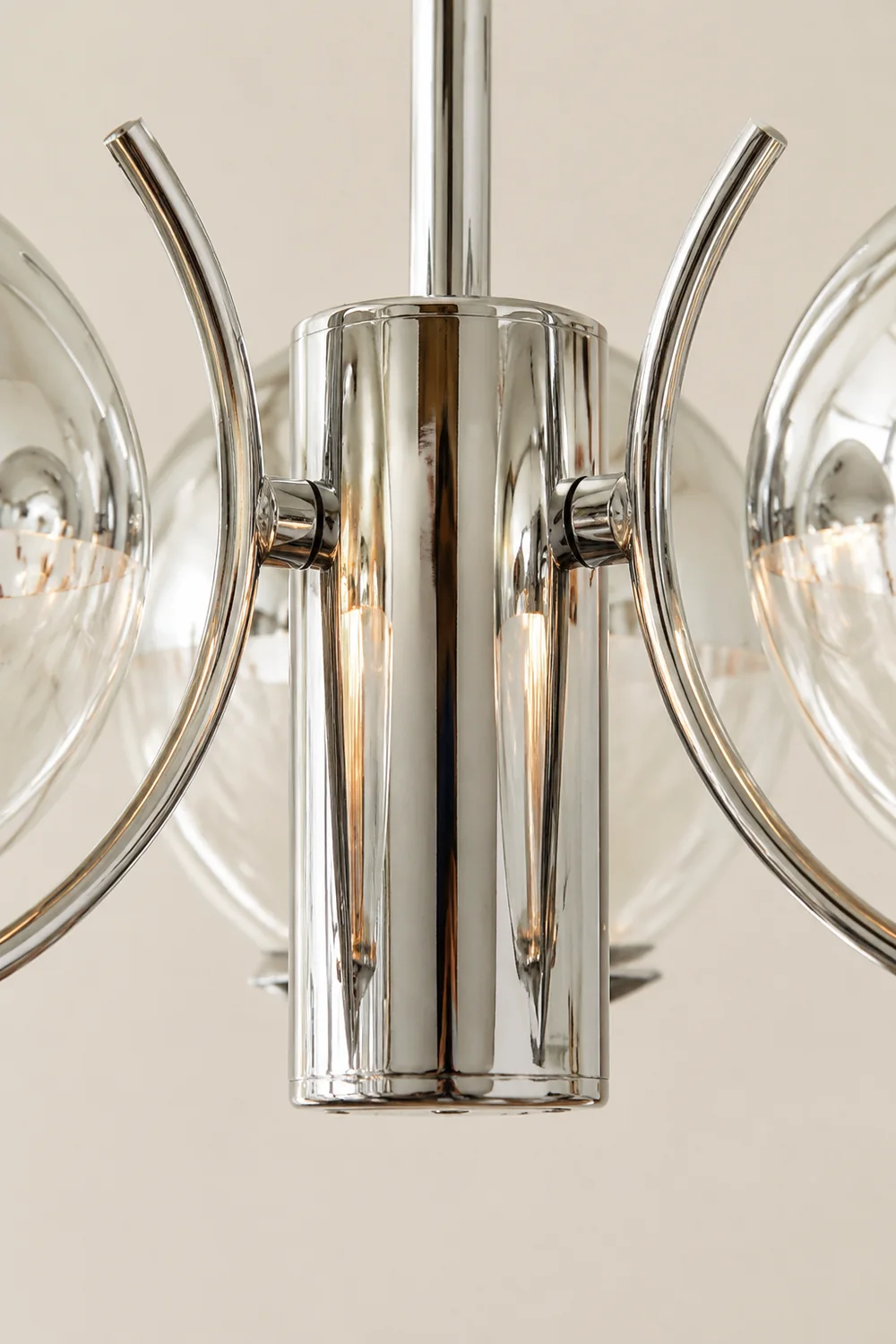 Modern Silver Glass Space Ball Chandelier - Lumpaz