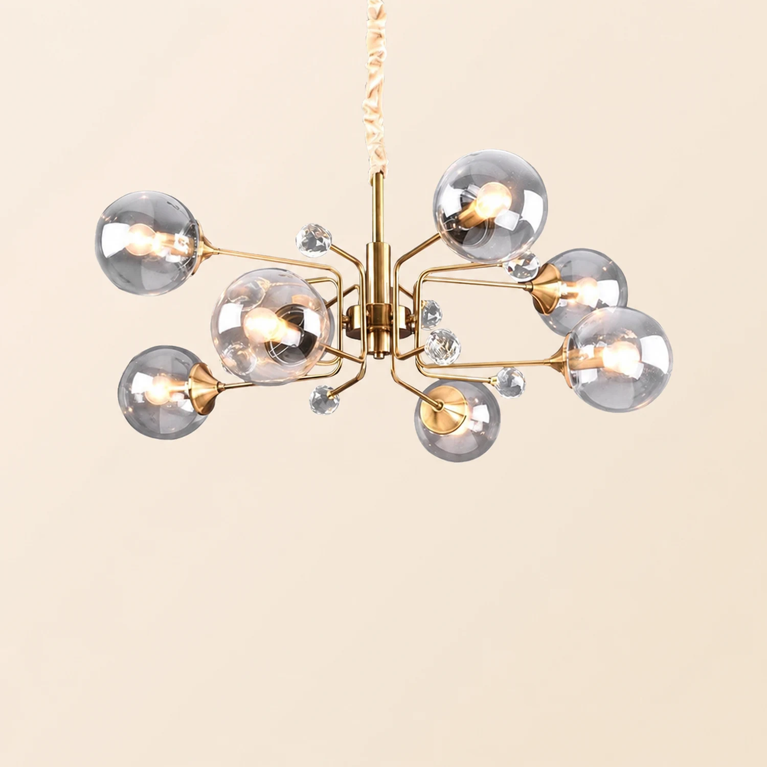 Gold Glass Modern LED chandelier - Lumpaz