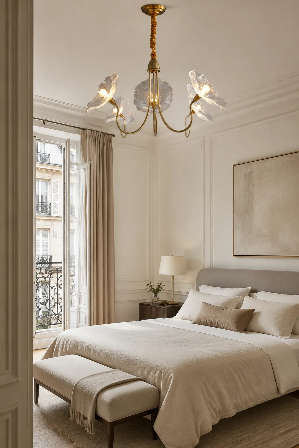 Modern Lotus Leaf Glass Living Room Chandelier - Lumpaz