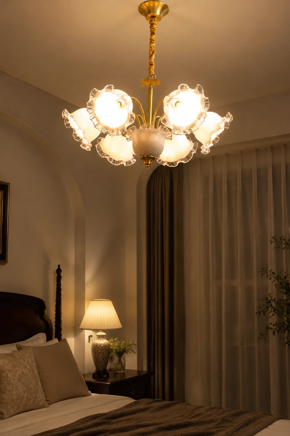 Large Flower Shape Copper Ceiling Chandelier - Lumpaz