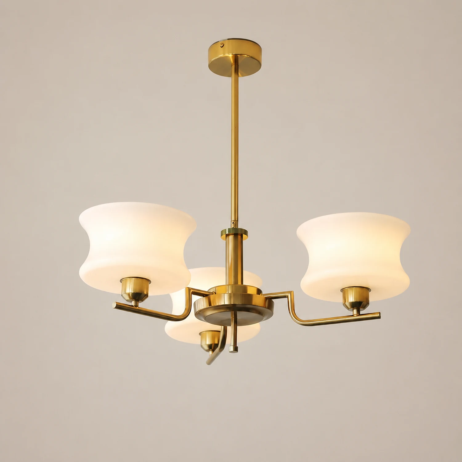 Nordic Belue Brass Glass Chandelier For Dining Room - Lumpaz