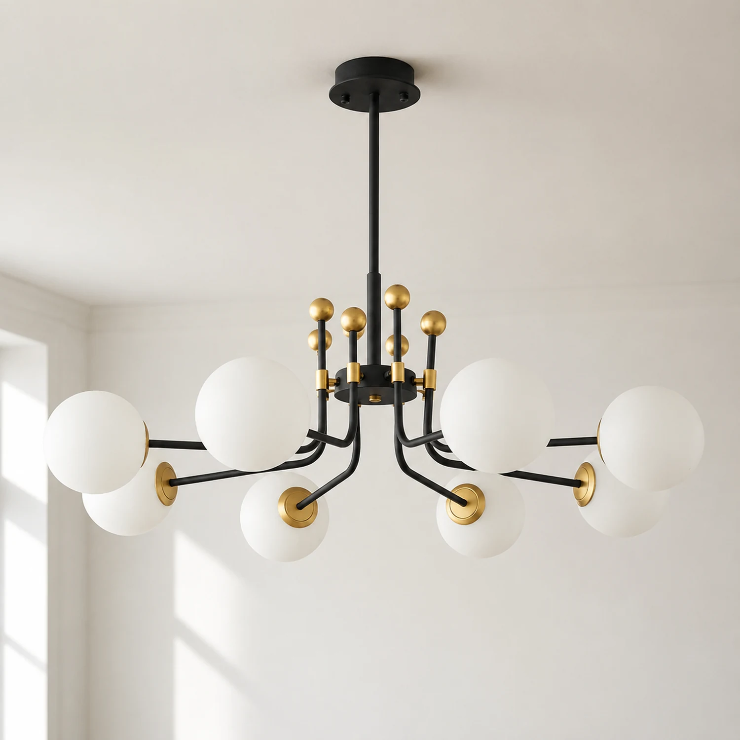 Black Gold Sputnik Chandelier Modern Pendant Light - Lumpaz