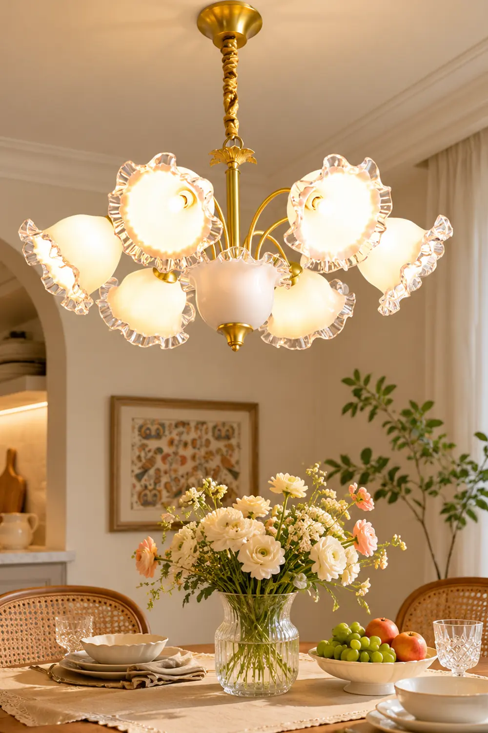 Large Flower Shape Copper Ceiling Chandelier - Lumpaz