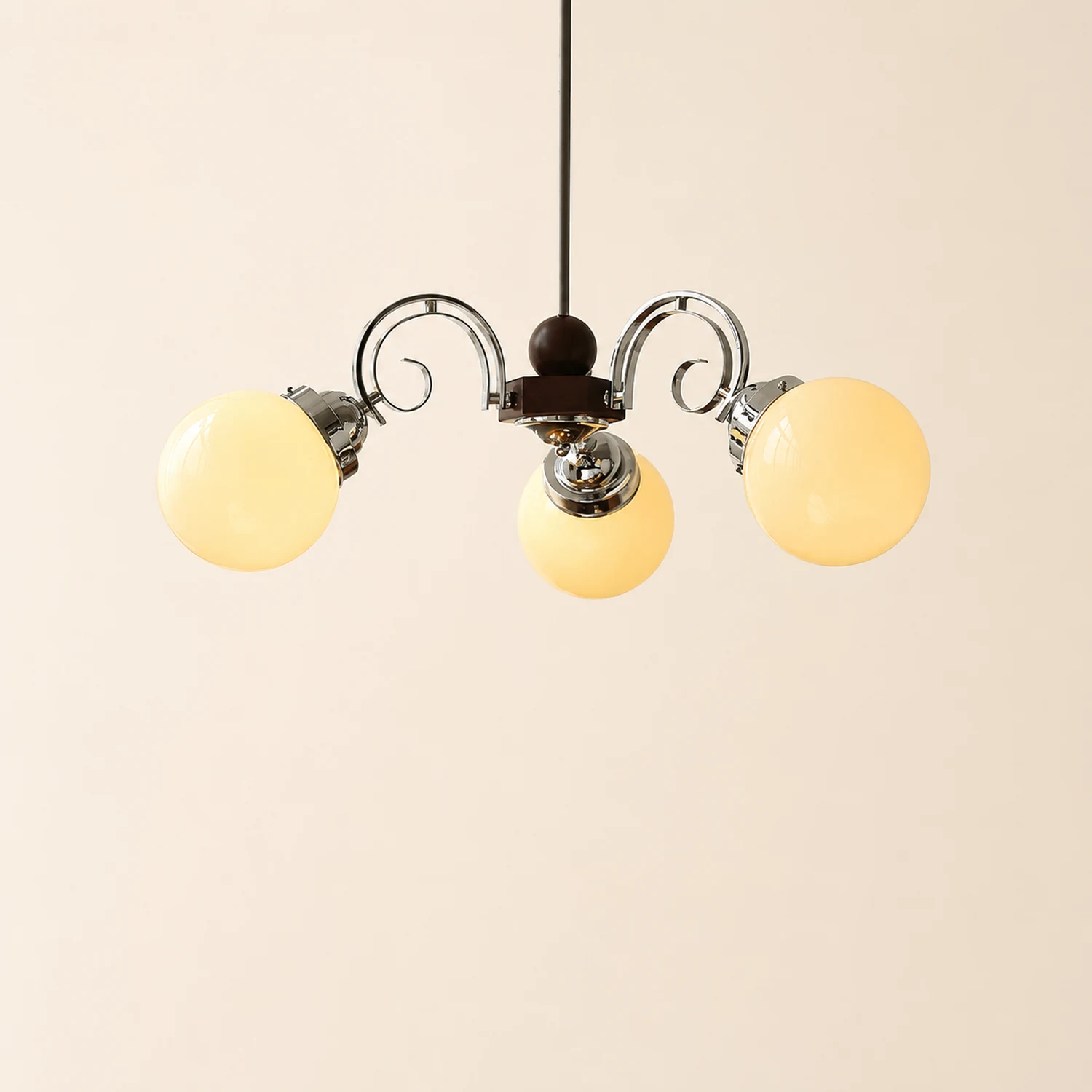Vintage Kotter Cream Glass Chandelier - Lumpaz