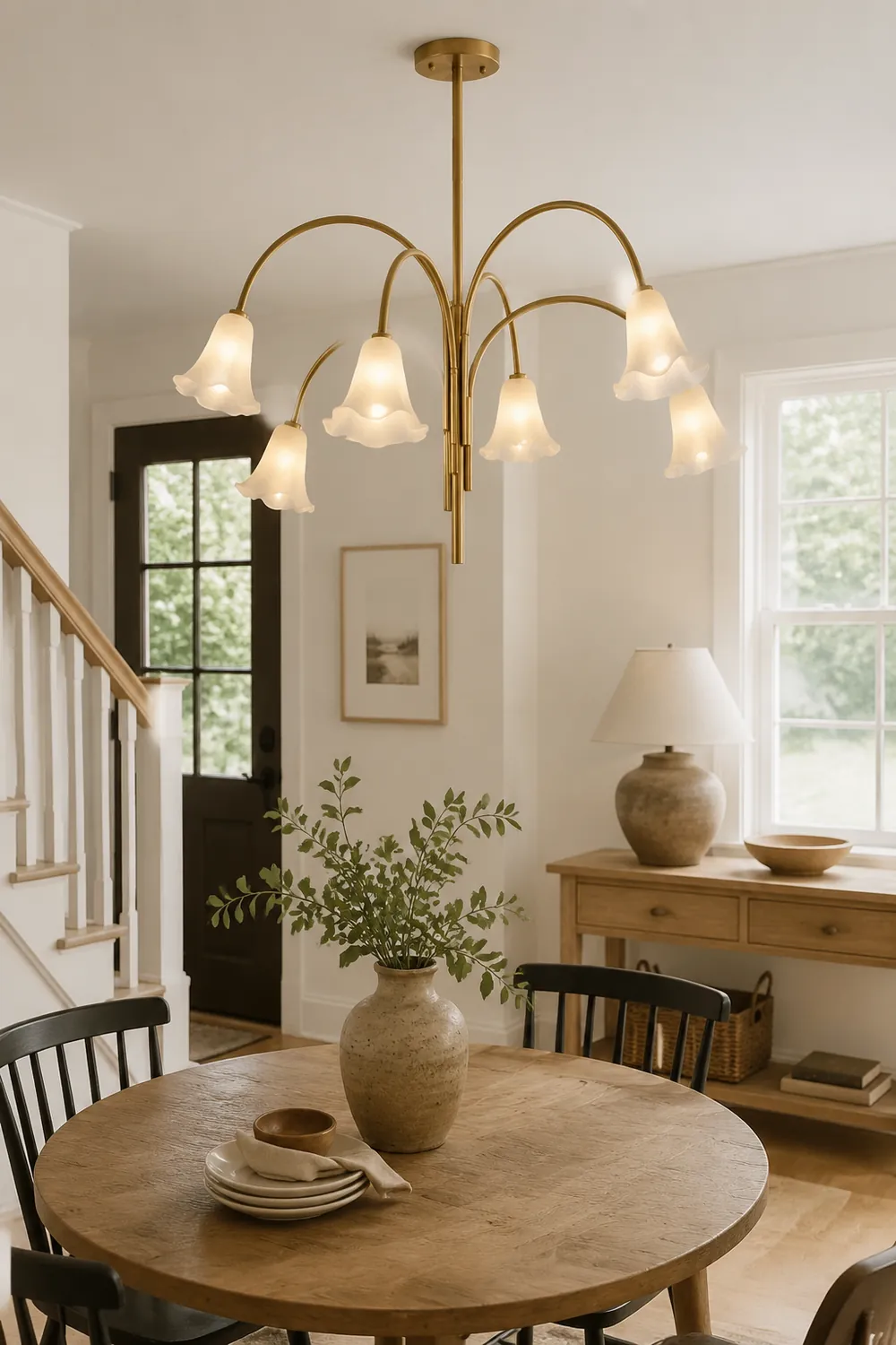 French Vintage Glass Flower Bedroom Chandelier Bauhaus Chandeliers - Lumpaz