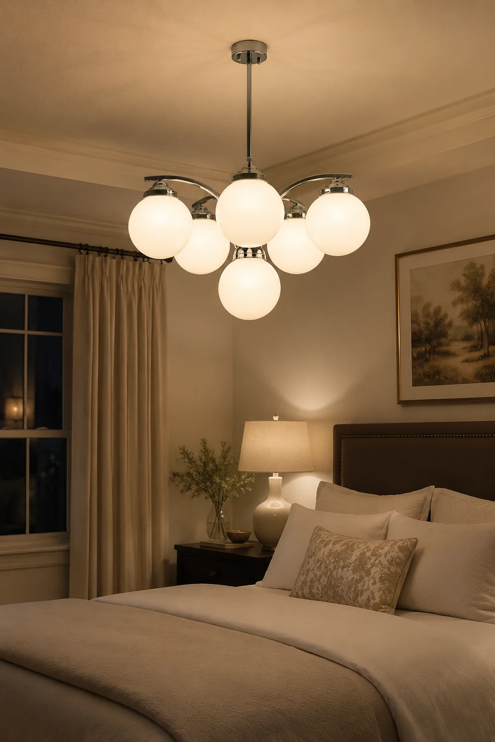Retro Salamanca Round Glass Chandelier Lights - Lumpaz