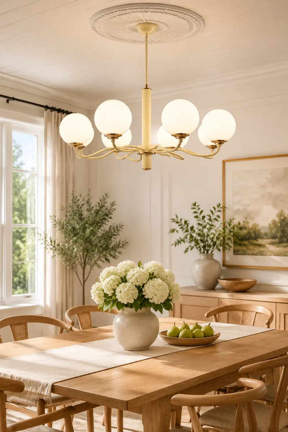 Vinatge White Bubble Globe Chandelier - Lumpaz
