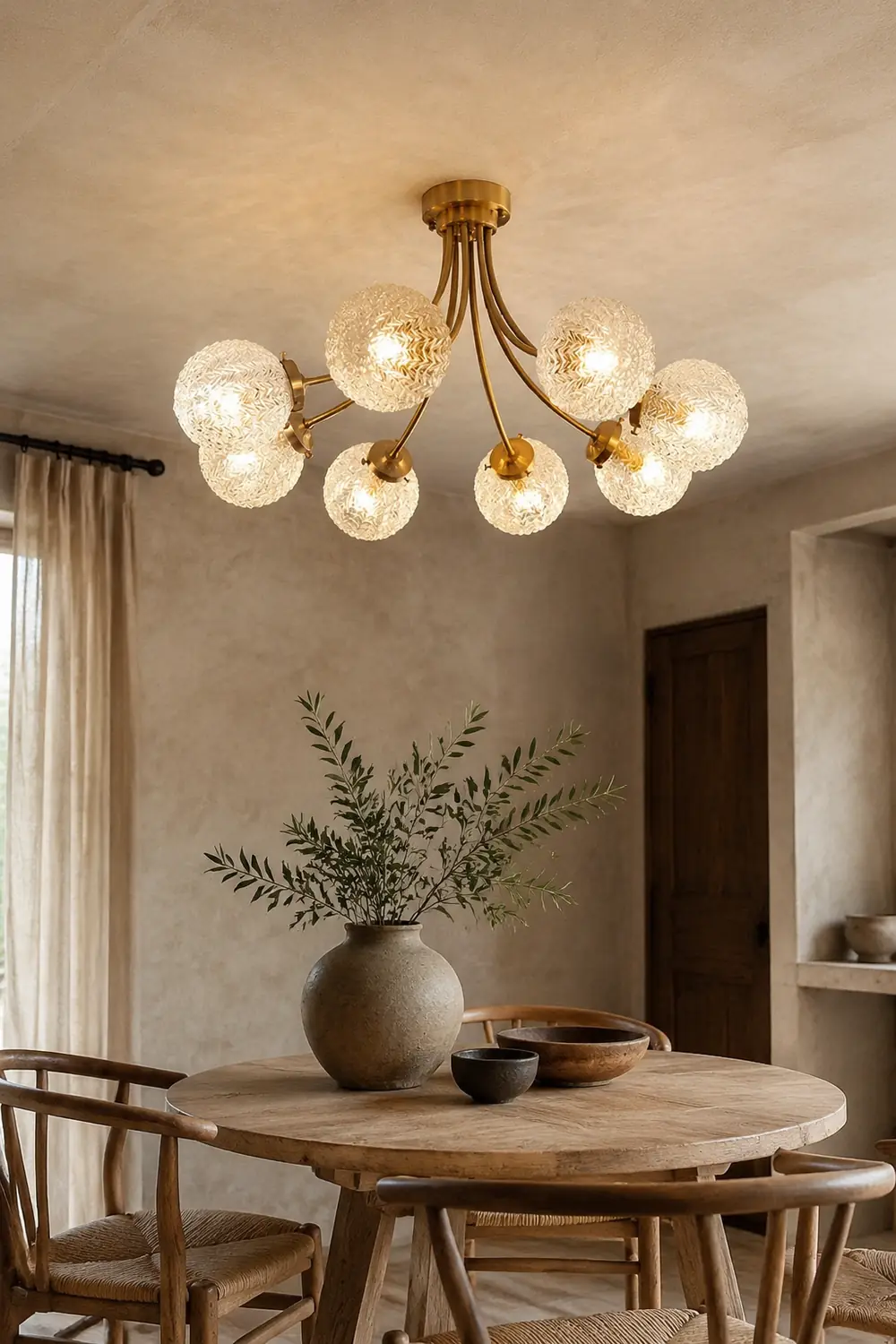 Mid Century Circle Metal Chandelier For Living Room - Lumpaz