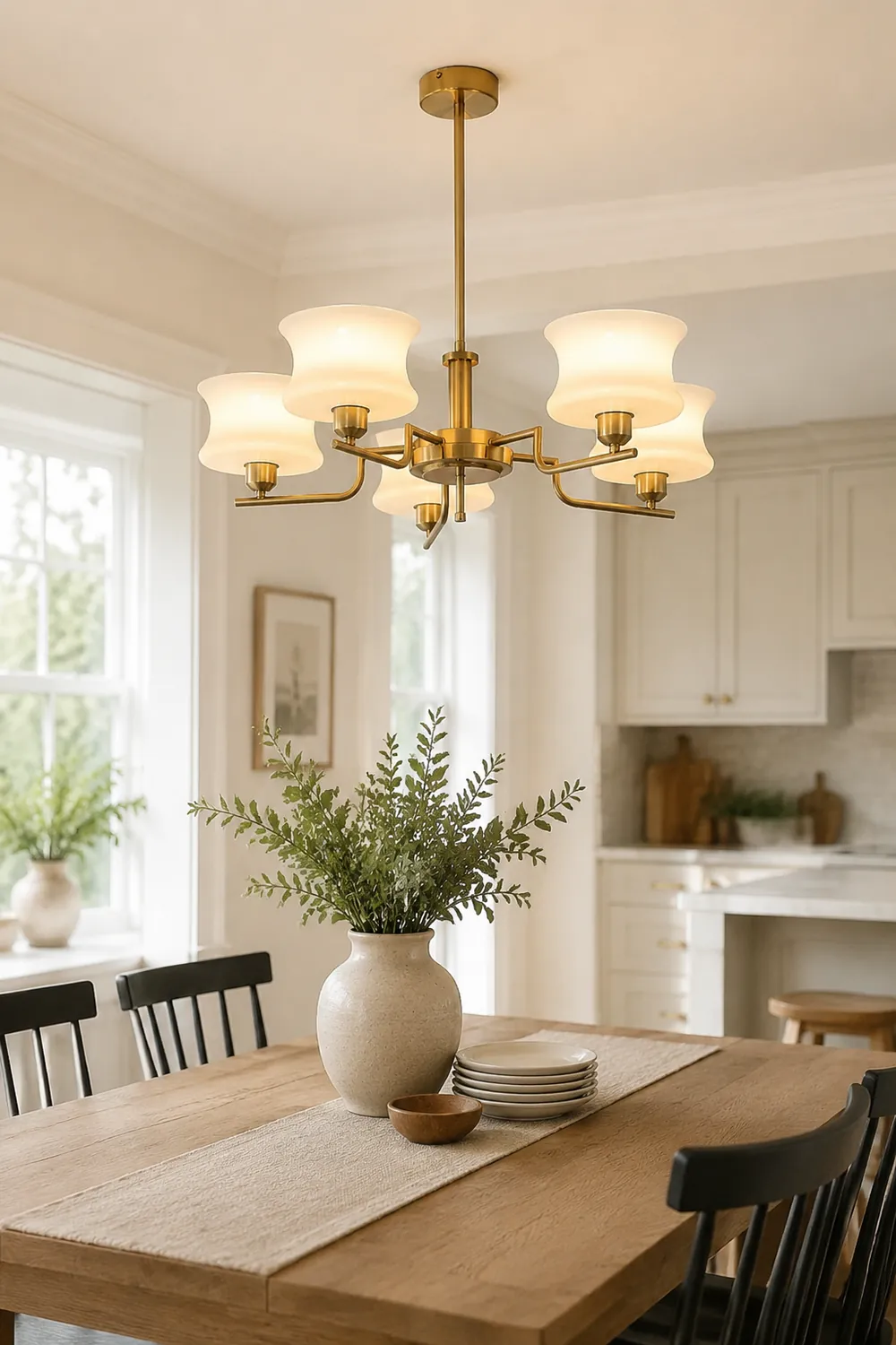 Nordic Belue Brass Glass Chandelier For Dining Room - Lumpaz