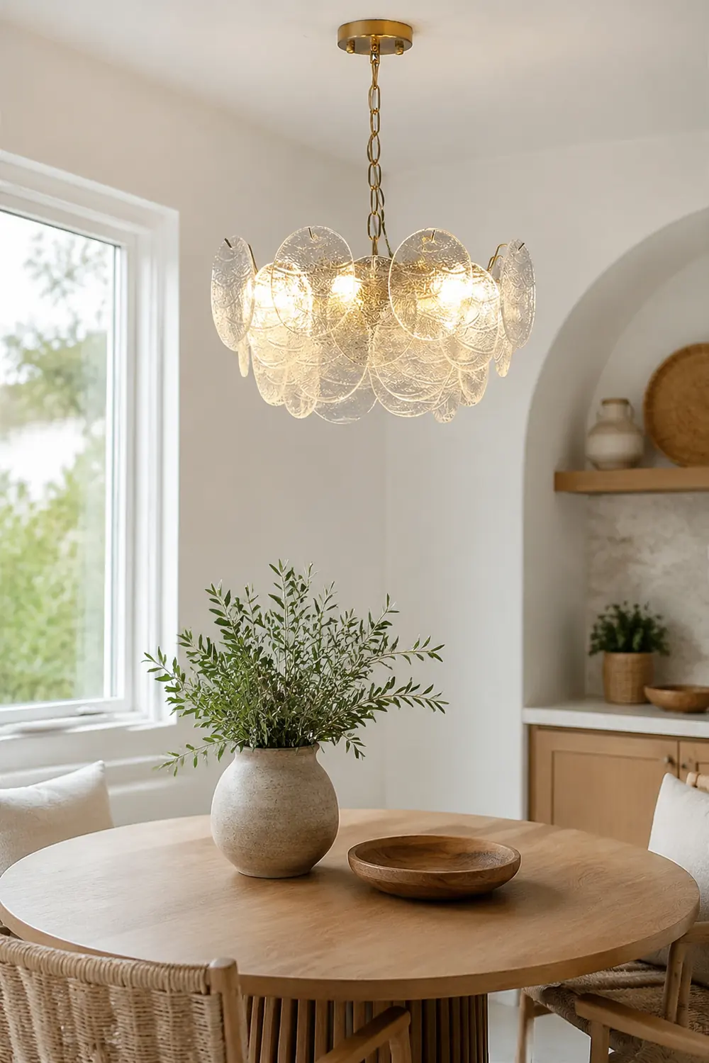 Glass Disc Pendant Light Large Ice Glass Chandelier - Lumpaz