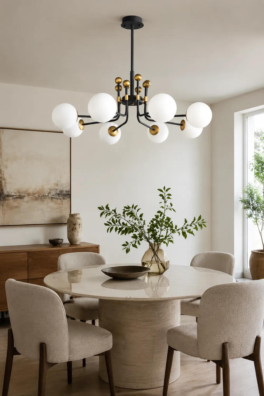 Black Gold Sputnik Chandelier Modern Pendant Light - Lumpaz