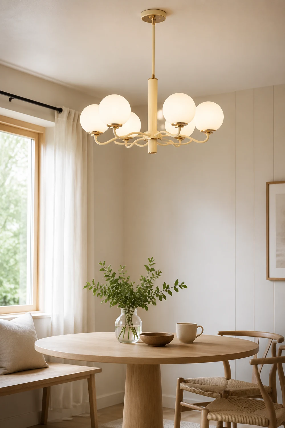 Vinatge White Bubble Globe Chandelier - Lumpaz