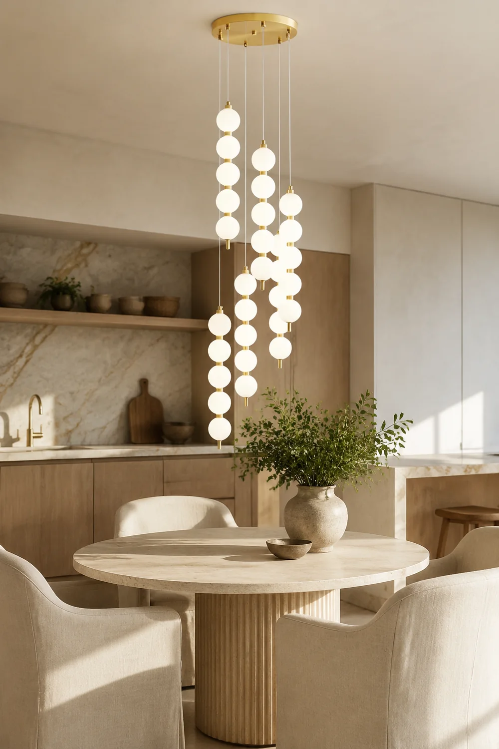 Contemporary LED White Ball Pendant Light - Lumpaz