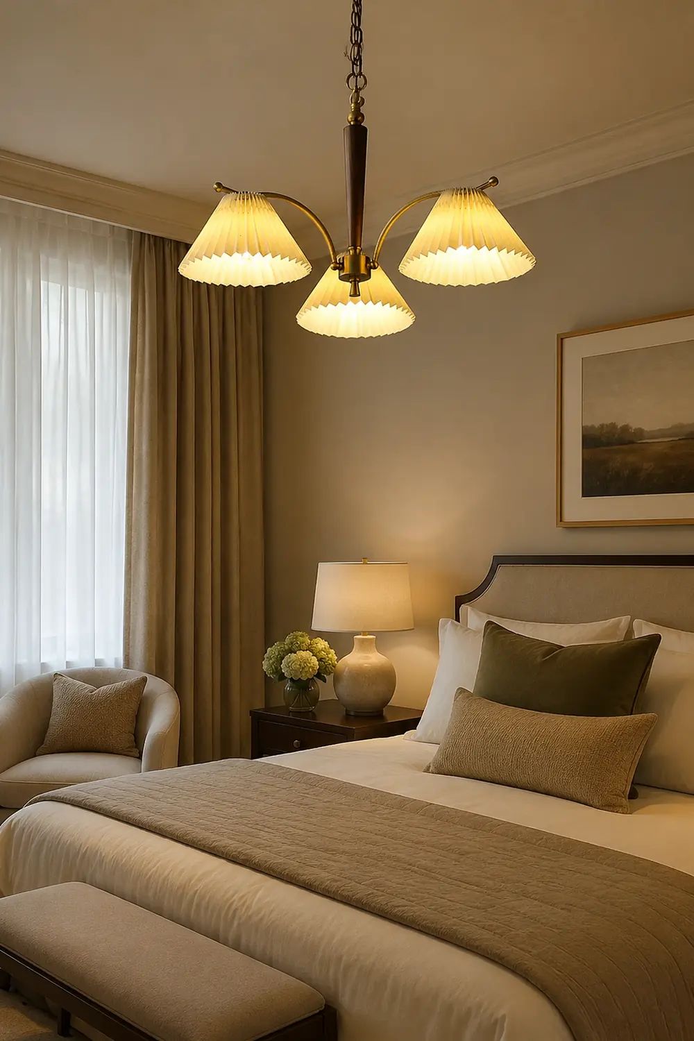 Decoration Pleated Lampshade Dining Room Chandelier Light - Lumpaz