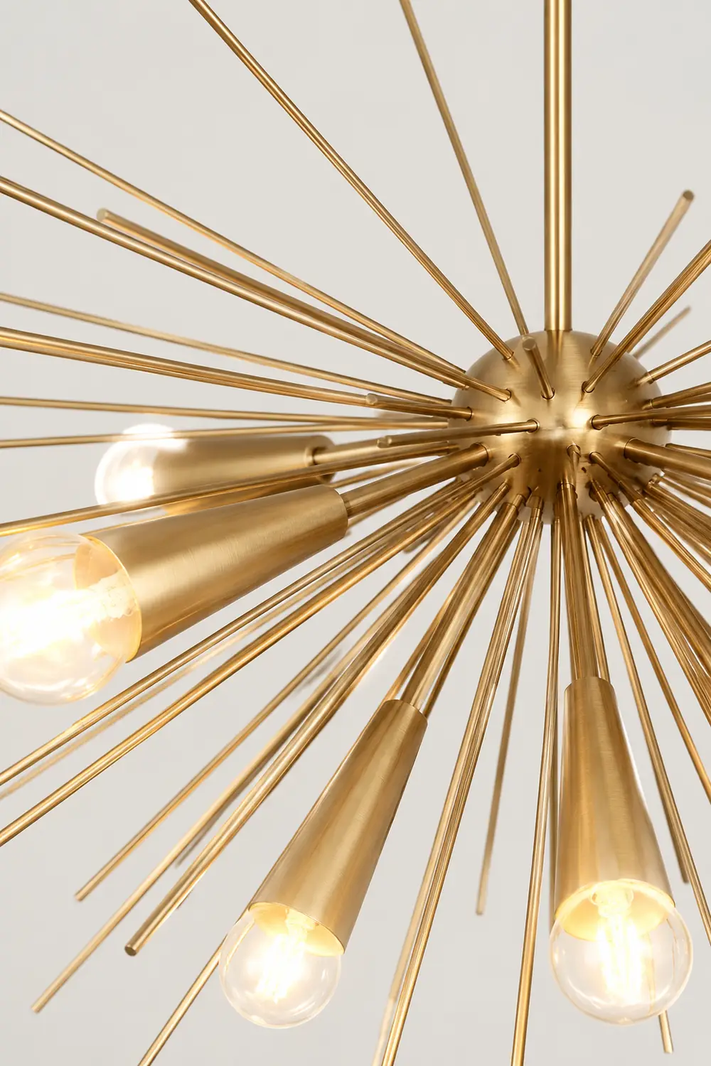 Mid-Century Modernist Brass Chandelier For Living Room - Lumpaz