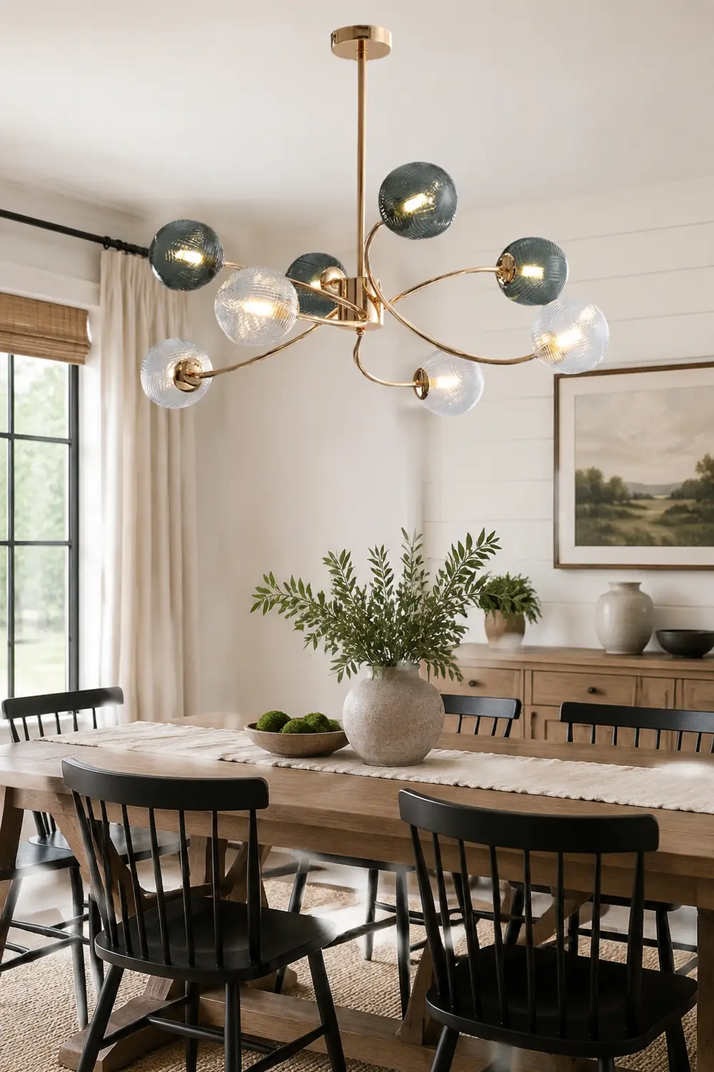 Modern Iron Glass Gold LED Pendant Farmhouse Ceiling Light - Lumpaz