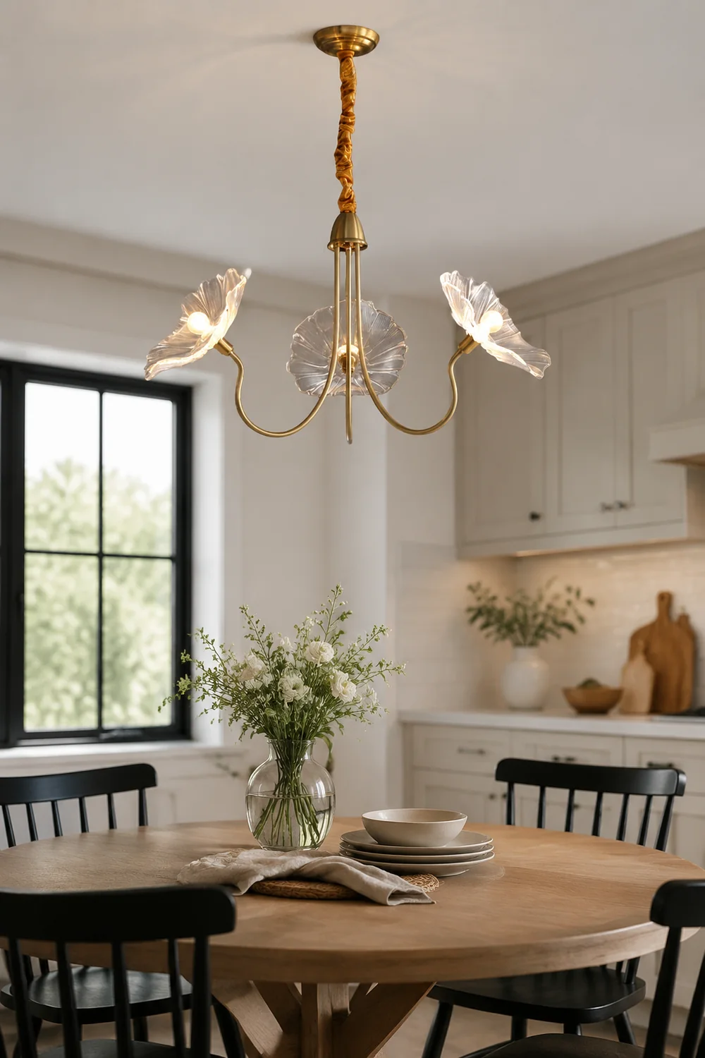 Modern Lotus Leaf Glass Living Room Chandelier - Lumpaz