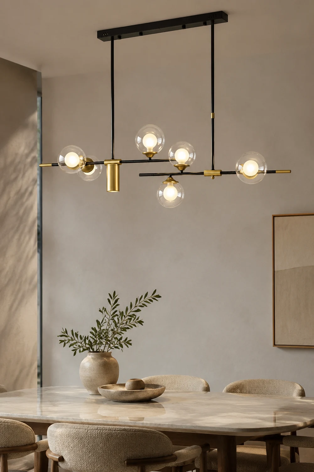 Brass Contemporary LED Chandelier Sputnik Chandelier 7-Light - Lumpaz