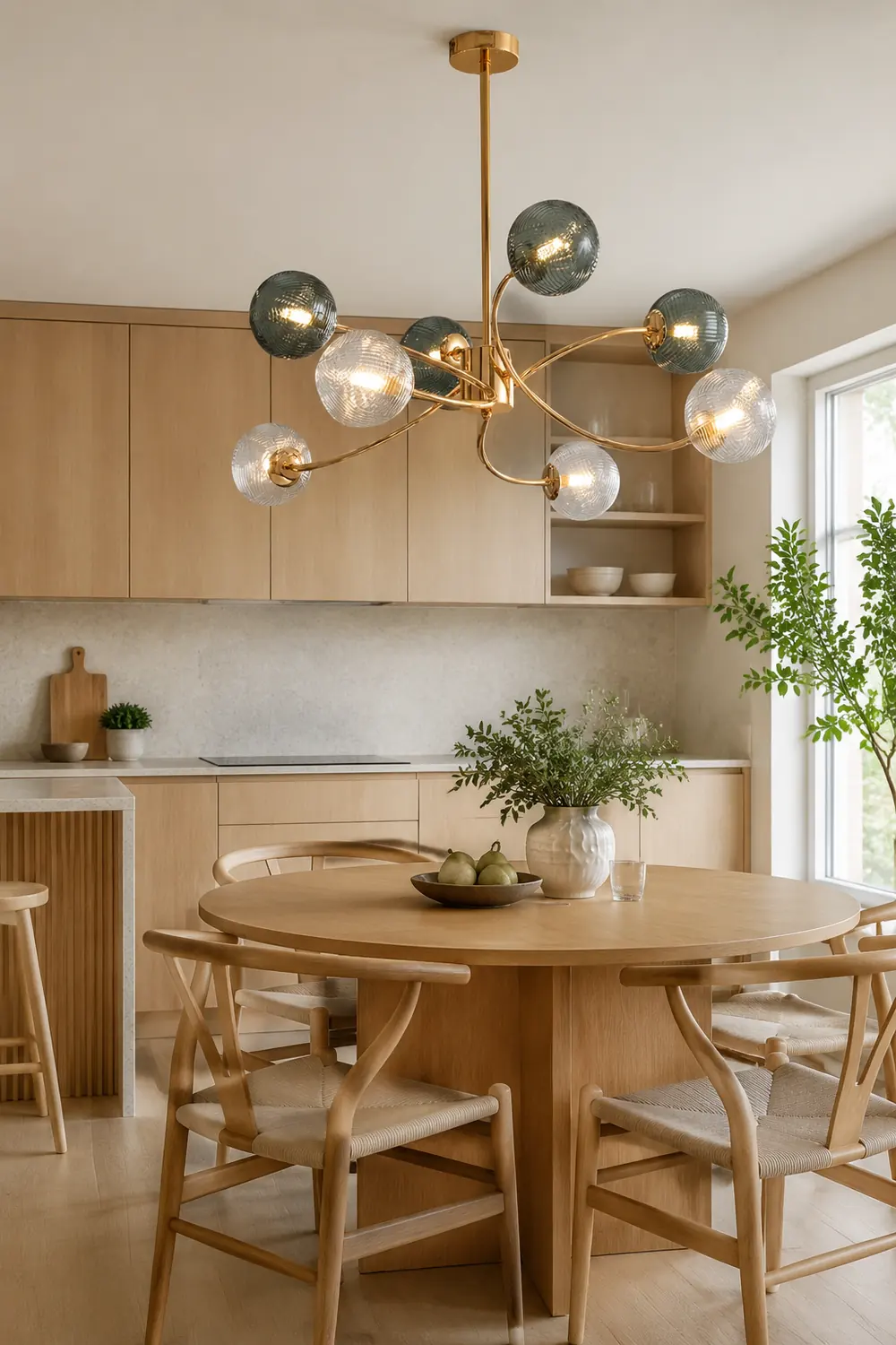 Modern Iron Glass Gold LED Pendant Farmhouse Ceiling Light - Lumpaz