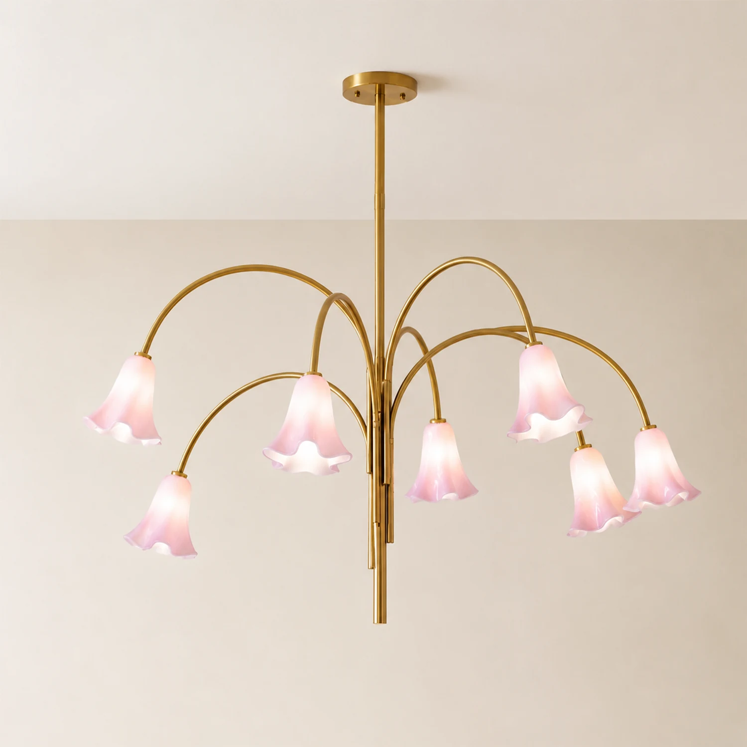 French Vintage Glass Flower Bedroom Chandelier Bauhaus Chandeliers - Lumpaz