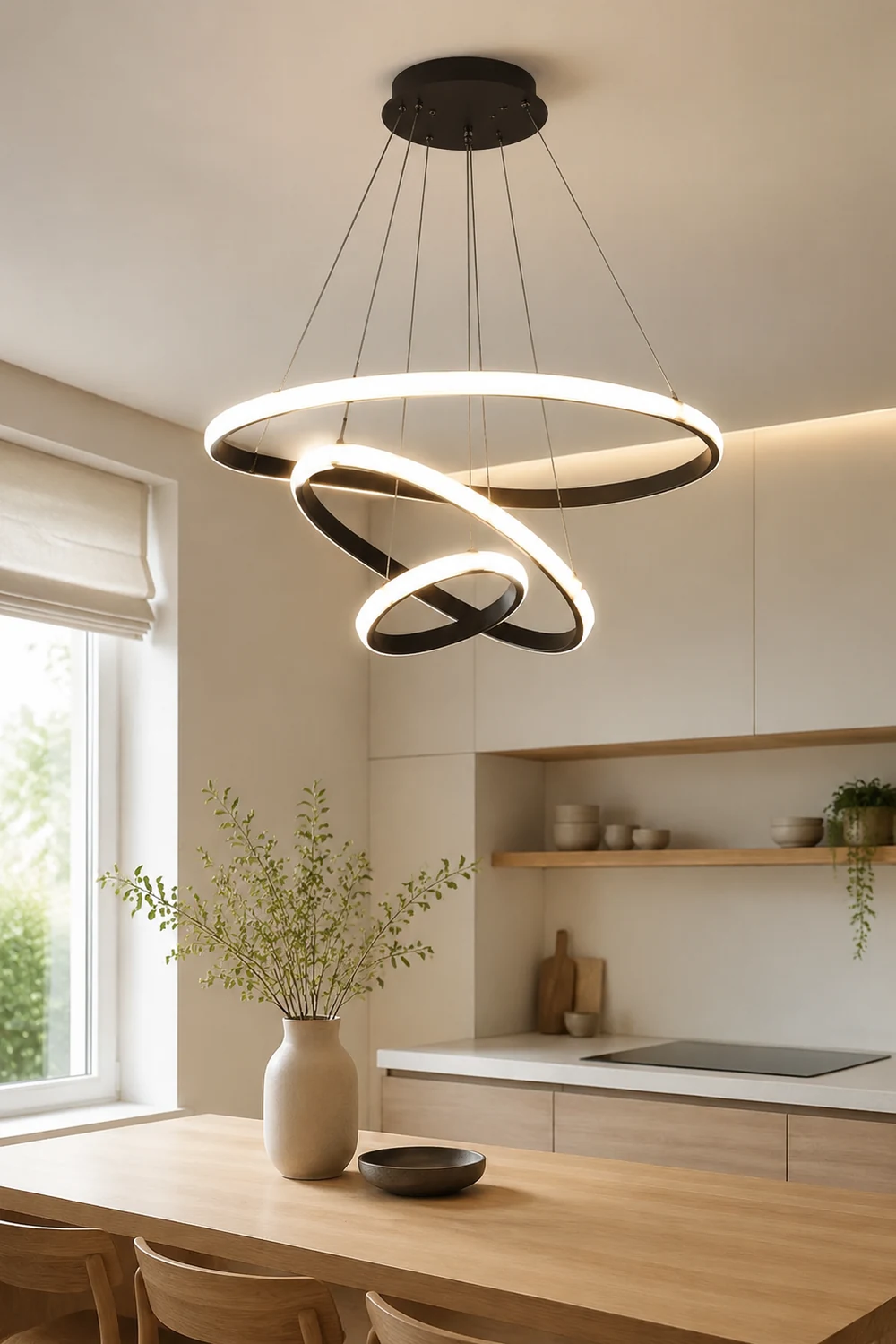 LED Ring Pendant Light Suspended Hanging Ring Chandelier - Lumpaz