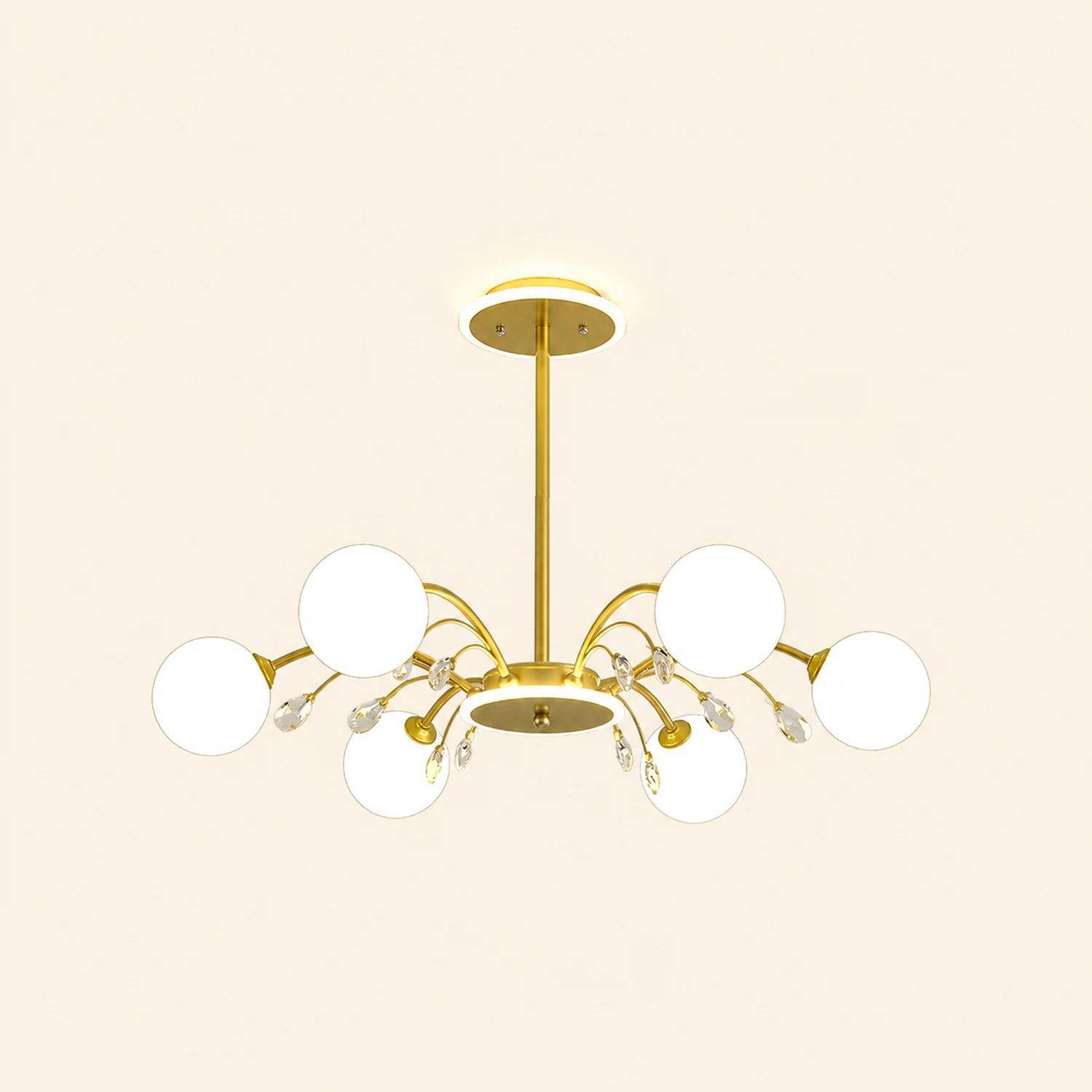 Luxurious Gold Glass Raindrop Chandeliers - Lumpaz