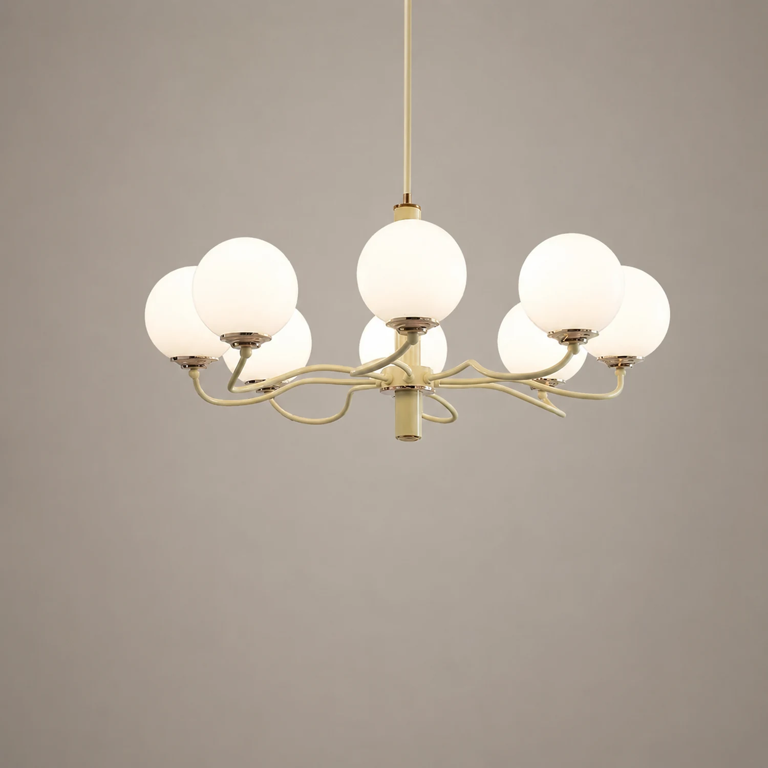 Vinatge White Bubble Globe Chandelier - Lumpaz