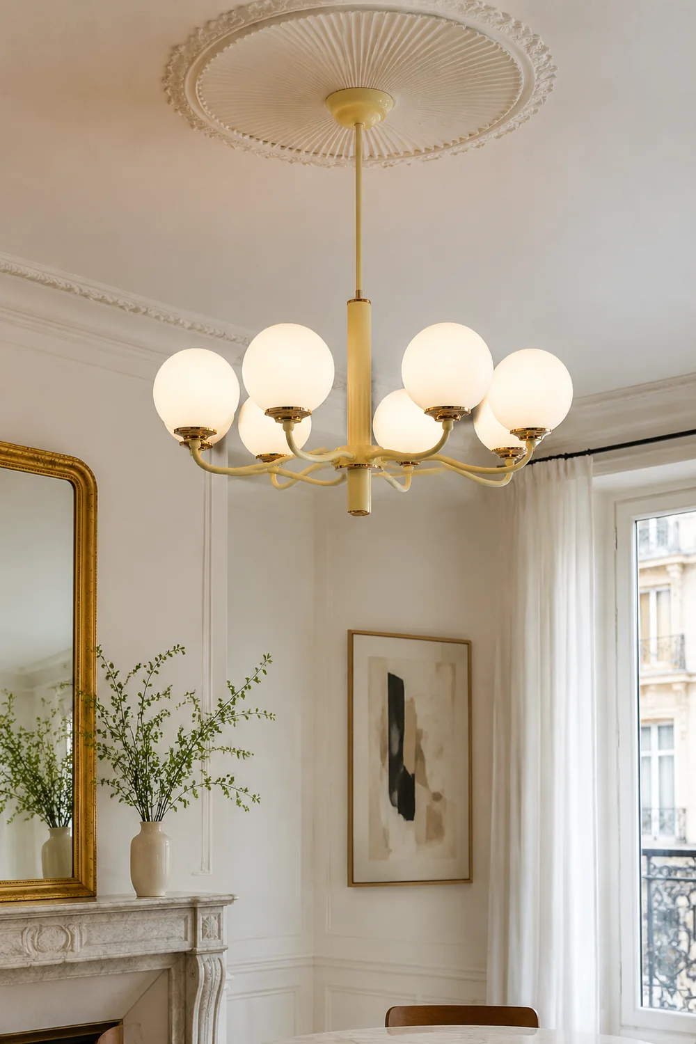 Vinatge White Bubble Globe Chandelier - Lumpaz
