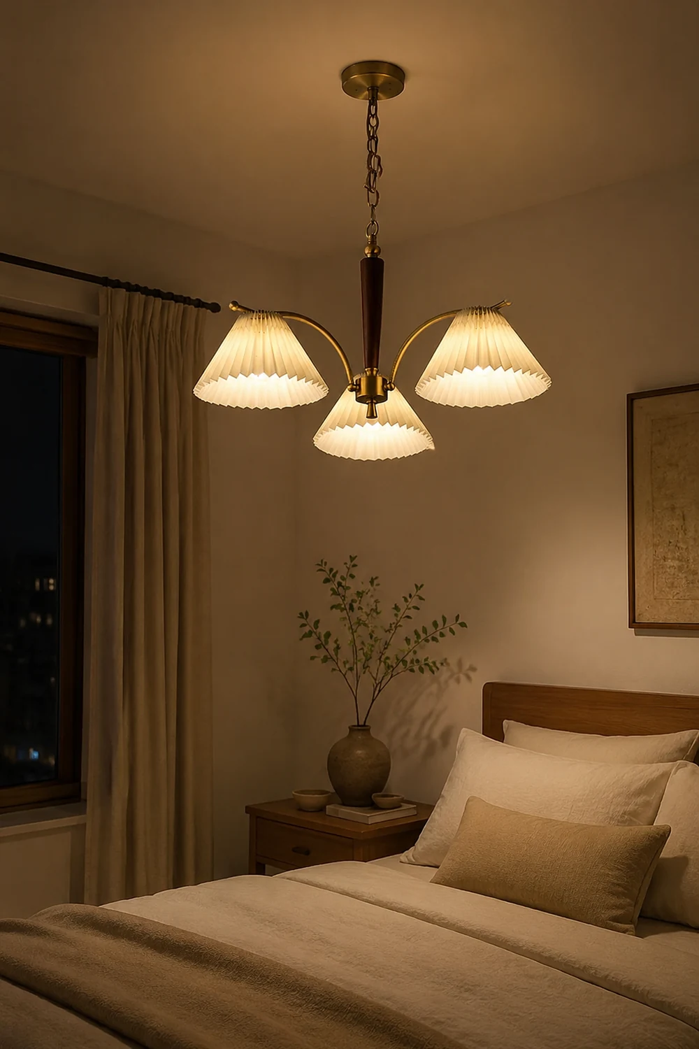 Decoration Pleated Lampshade Dining Room Chandelier Light - Lumpaz