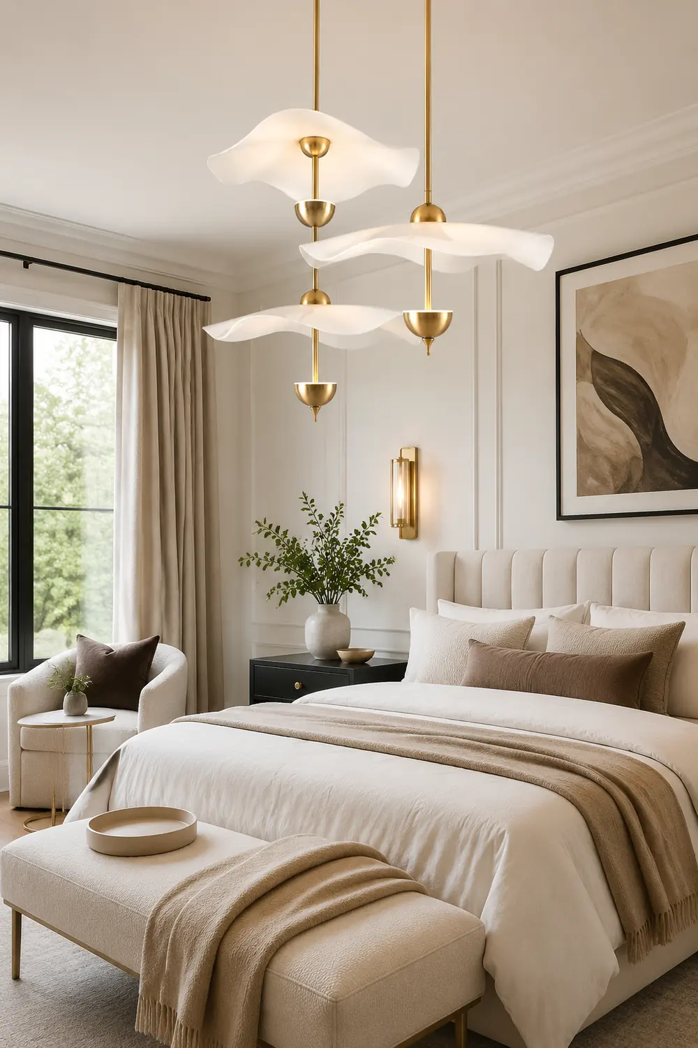 Art Deco Gold Metal Lotus Led Light Fixtures Chandeliers - Lumpaz