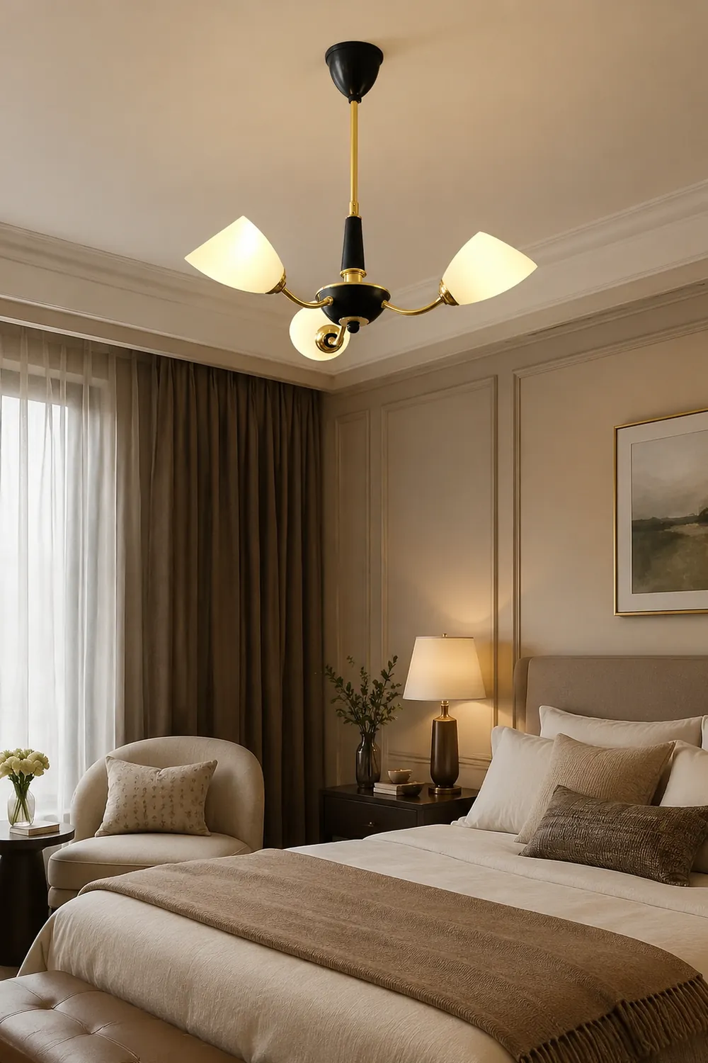 Medieval Modern Simple Black Bedroom Chandelier - Lumpaz