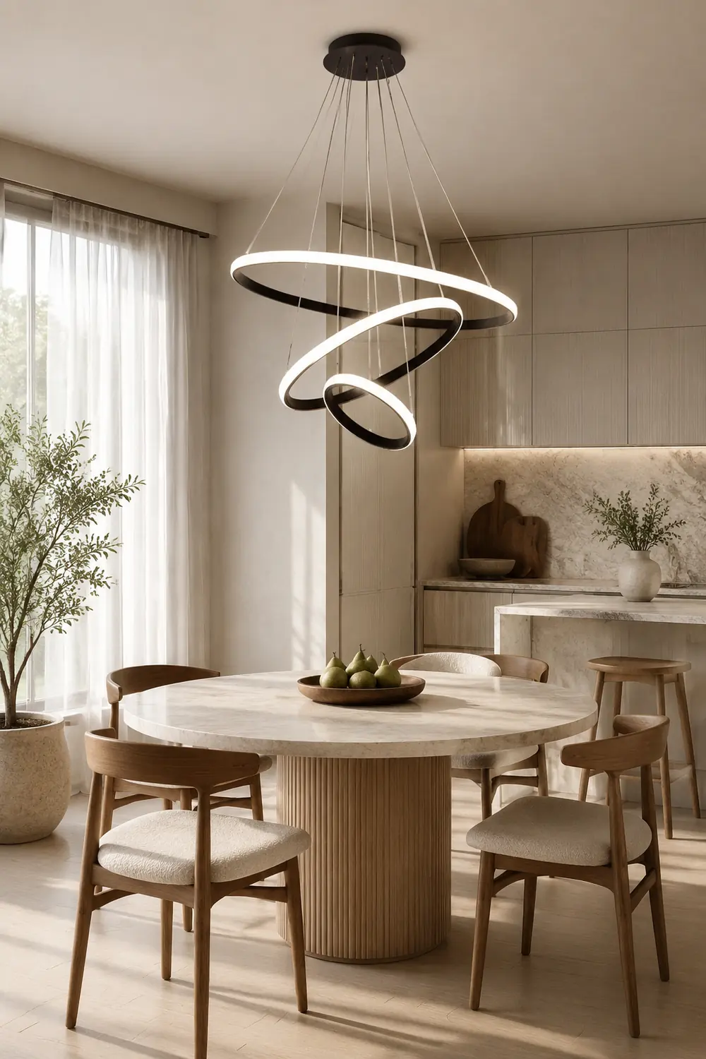 LED Ring Pendant Light Suspended Hanging Ring Chandelier - Lumpaz