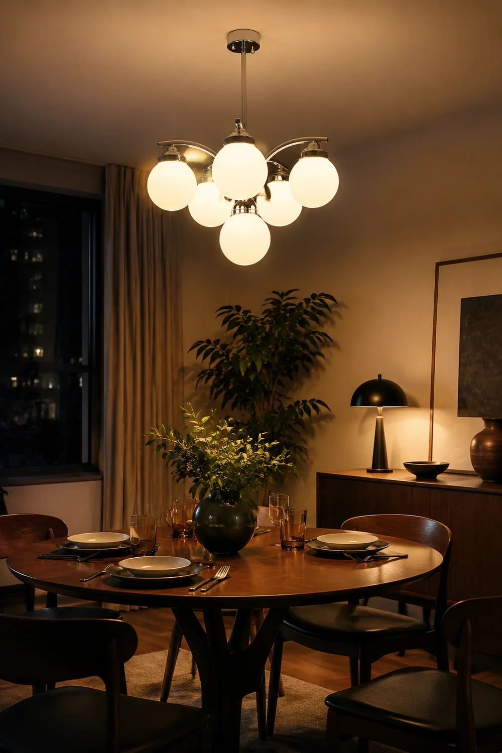 Retro Salamanca Round Glass Chandelier Lights - Lumpaz