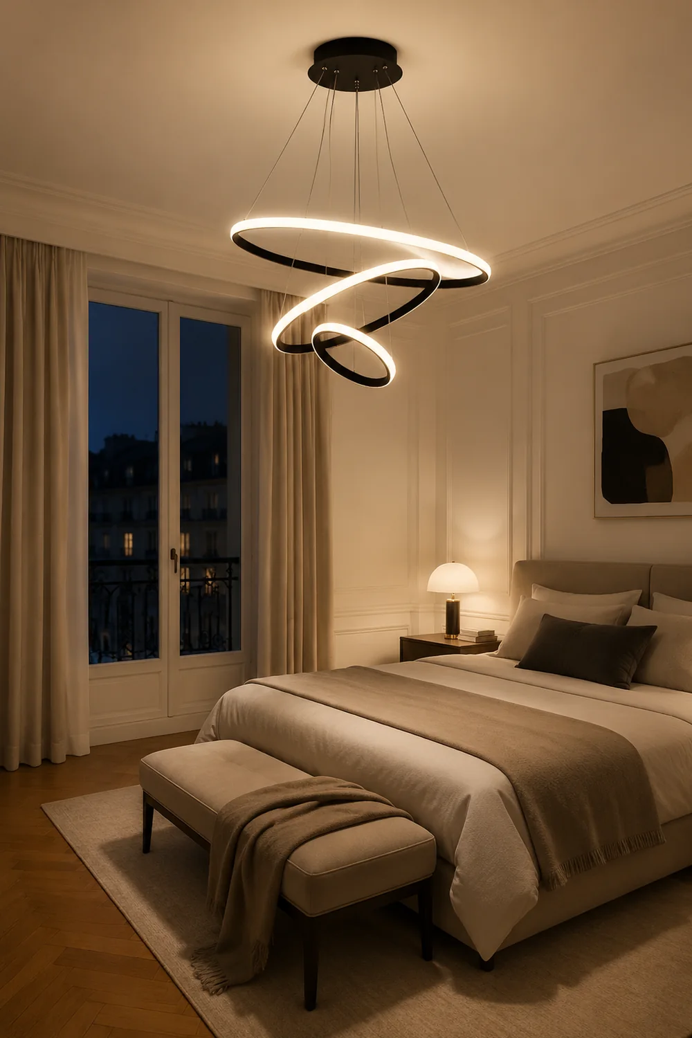 LED Ring Pendant Light Suspended Hanging Ring Chandelier - Lumpaz