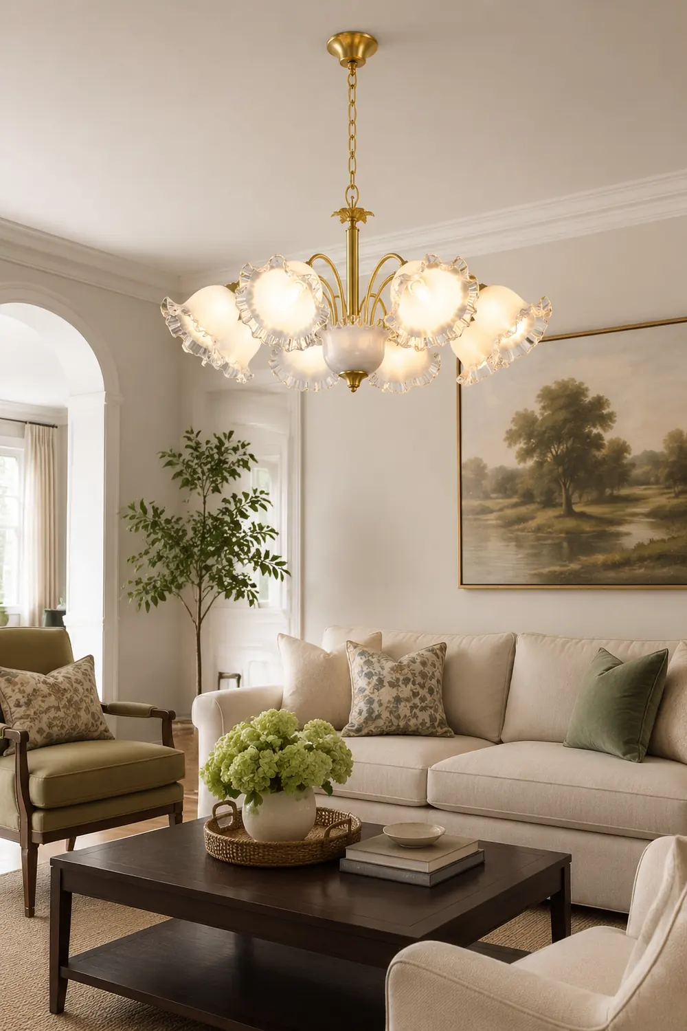 Large Flower Shape Copper Ceiling Chandelier - Lumpaz